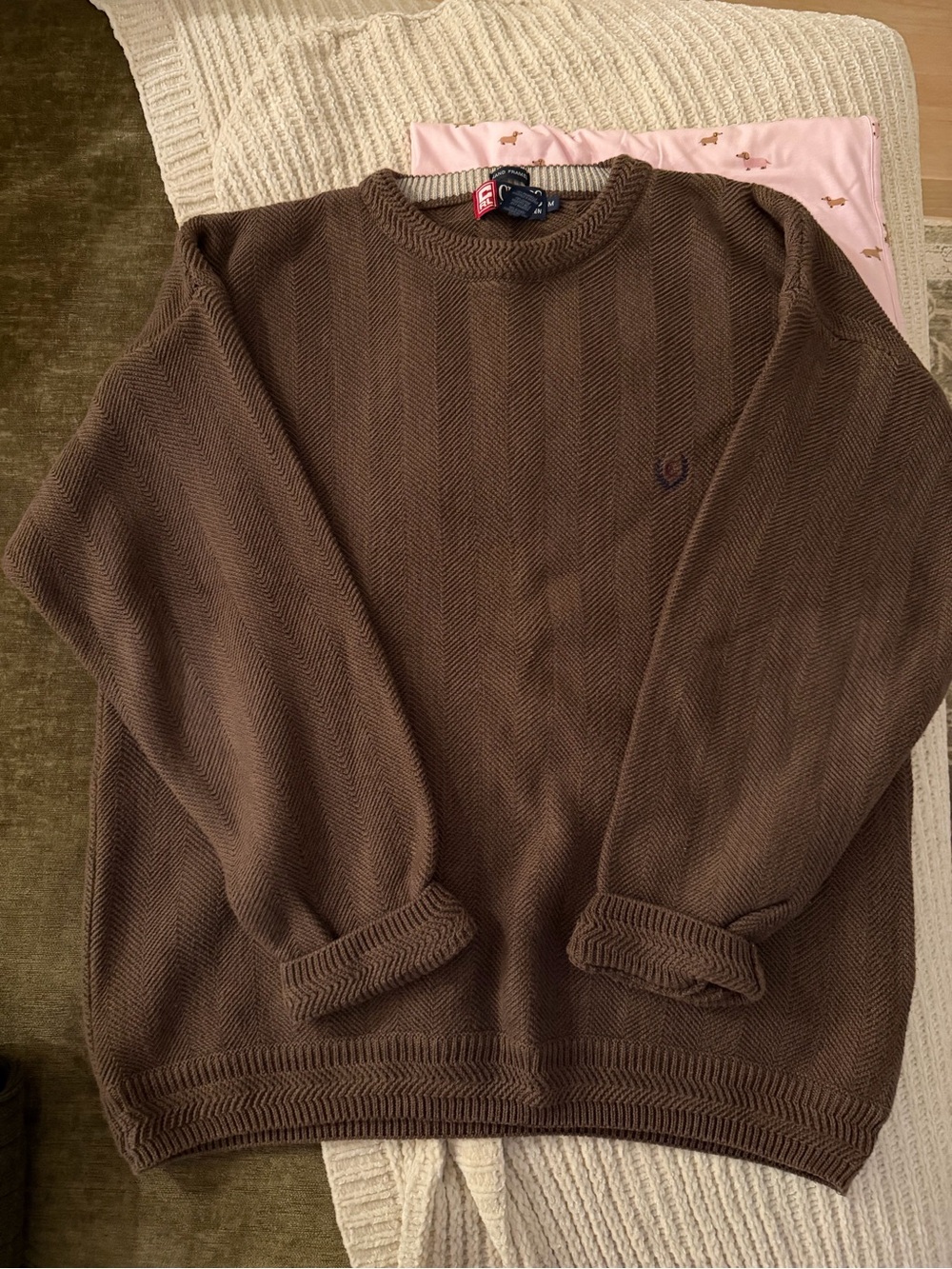 Chaps Brown Crewneck Knit Sweater